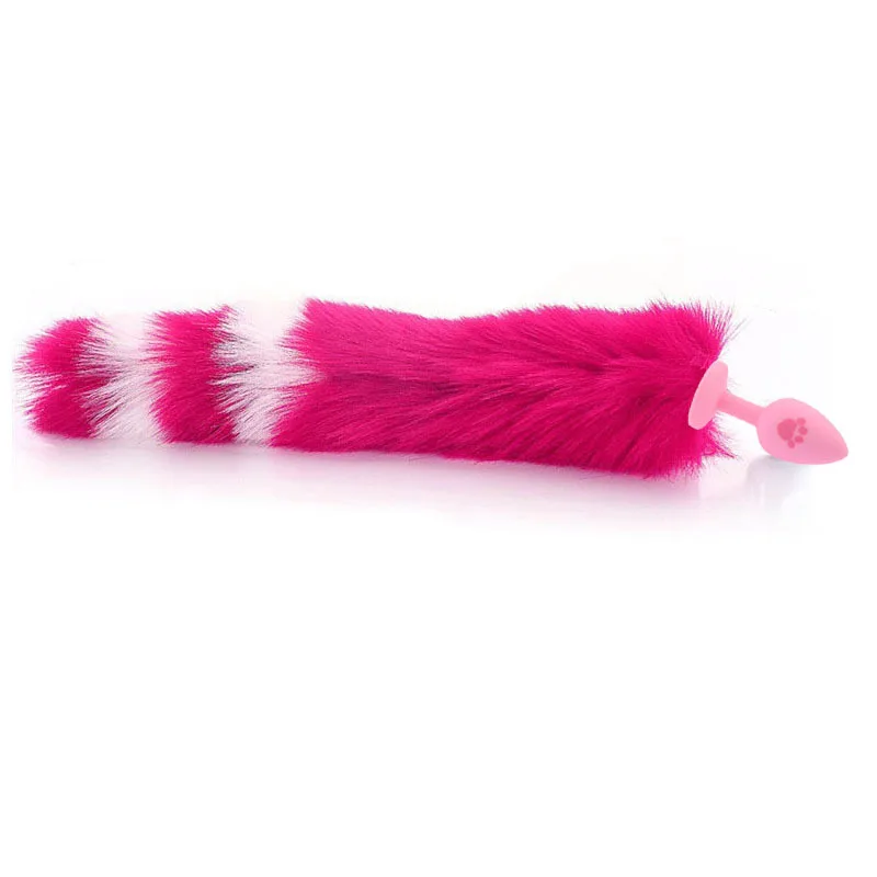 Silicone Butt Plug with Smooth Long Fox Tail Anal Sex Toys Role Play Flirting Animal Tail for Couple Sex Games