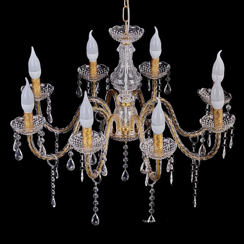 Wedding Events Cheap 8arms Clear Chandelier For Wedding Outdoor Decoration Hanging Crystal Lights