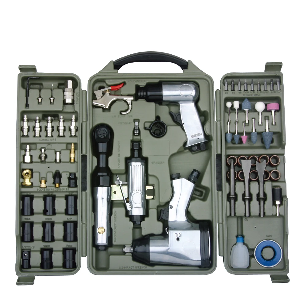 SCN-016  71pcs Pneumatic Air Tools Set Combo Kit WIth Air Impact Wrench Ratchet Wrench Hammer Grinder