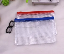 Clear PVC Mesh Pencil Bag  Portable Waterproof Plastic Document Storage Bag File Folder