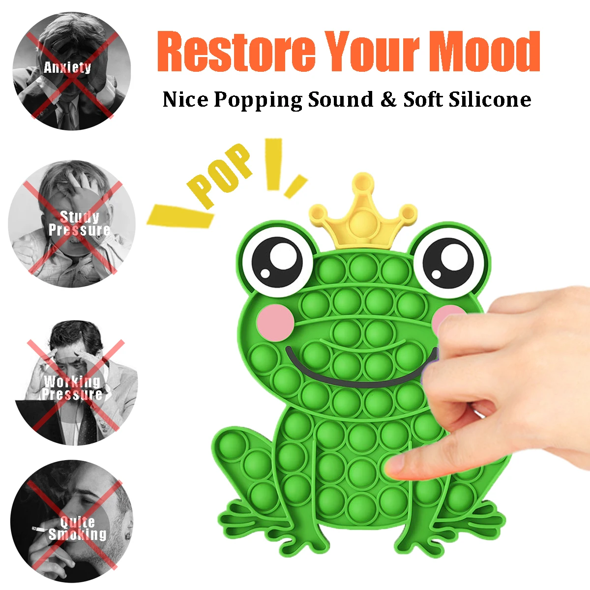 Different Design Pops Poppers Silicone Stress Reliever Cool Animals Mermaid Bear Rainbow Silicone Fidget Toy