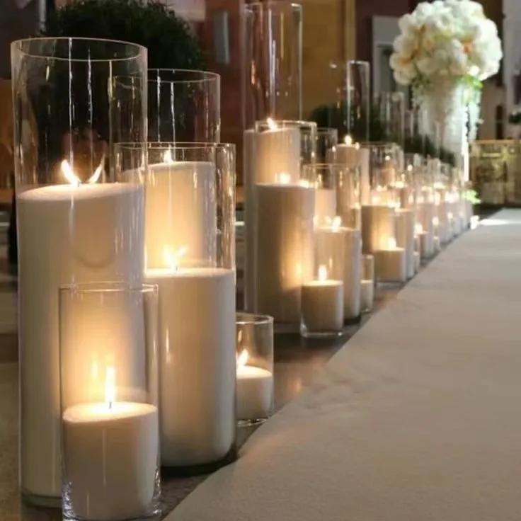2023 Hot Selling Candle Sand Wax Novelty Candles Reusable Glass Vases Granules Pearl Bulk