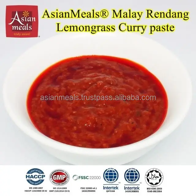 Top Quality Delicious Cooked Lemongrass Coconut Rendang Meat Curry Paste with Exotic Spicy Taste Become Very Homey Dish Malaysia