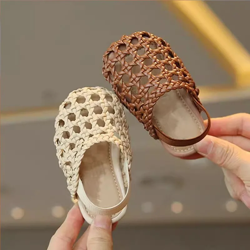 Y-Z Casual Bohemian Fashion Beach Roman Style Baby Flat slippers Comfortable Children 1-2 Years Baby Sandals