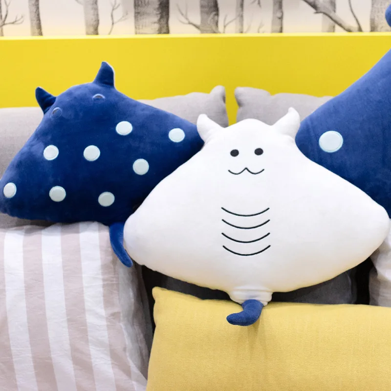 Kawaii Manta Ray Devil Fish плюшевая игрушка подушка мягкая океанская кукла скат чучело животных имитация морской рыбы домашний декор