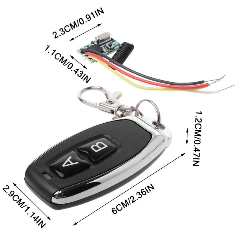 Wireless Remote Control Button Light Switch Mini Receiver 3.6V 12V 24V 433MHz Transmitter Controller Module