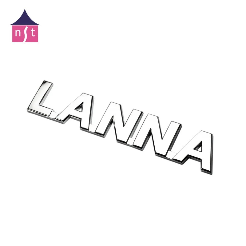 ABS material 3D shape silver plating car logo label adhesive sticker