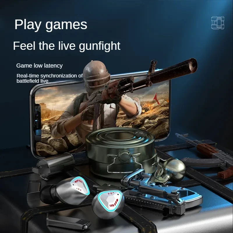 M45 tws earphones HIFI true wireless stereo small touch control digital LED display noise cancelling earbuds