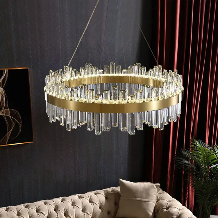 Zeal Lighting Contemporary gold pendant lighting fixtures led ceiling k9 crystal modern chandeliers