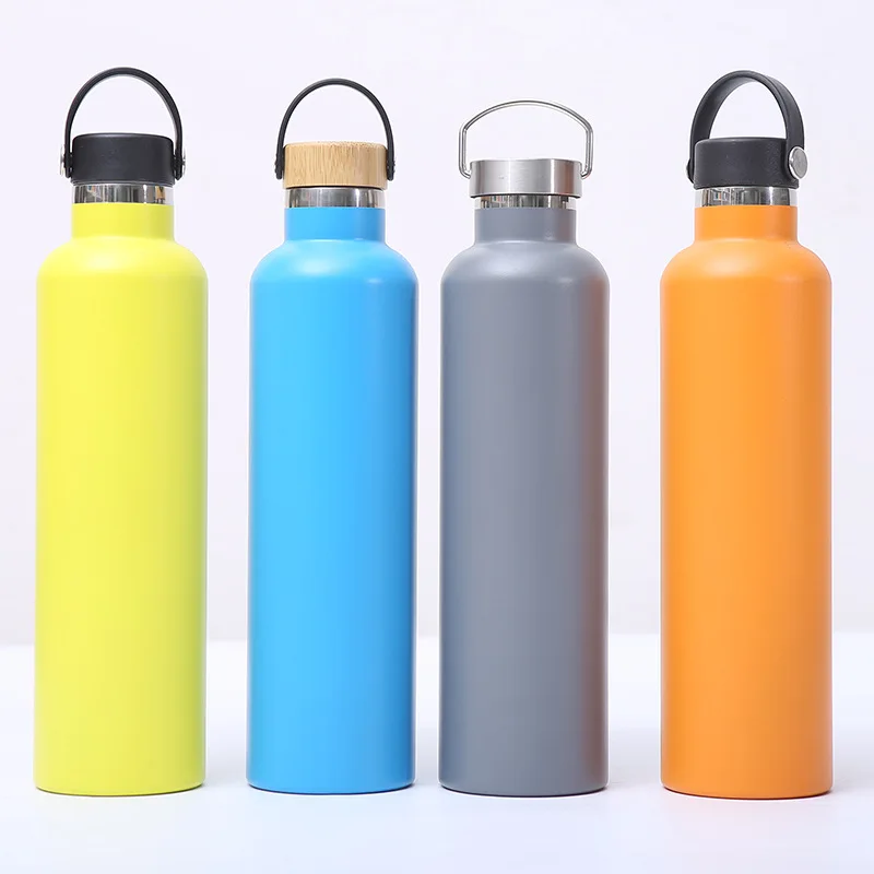 500Ml 1L 2L Custom Uv Powder Coated Kawaii Steel Sports Vacuum Insulated Thermal Flask Water Bottles With Bpa Free Lid