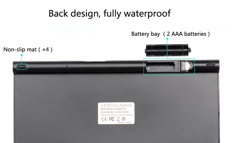 2.4G Wireless Keyboard and Mouse Combo Russian/Spanish/English/Arabic Mini Multimedia Keyboard Mouse Set For Laptop PC