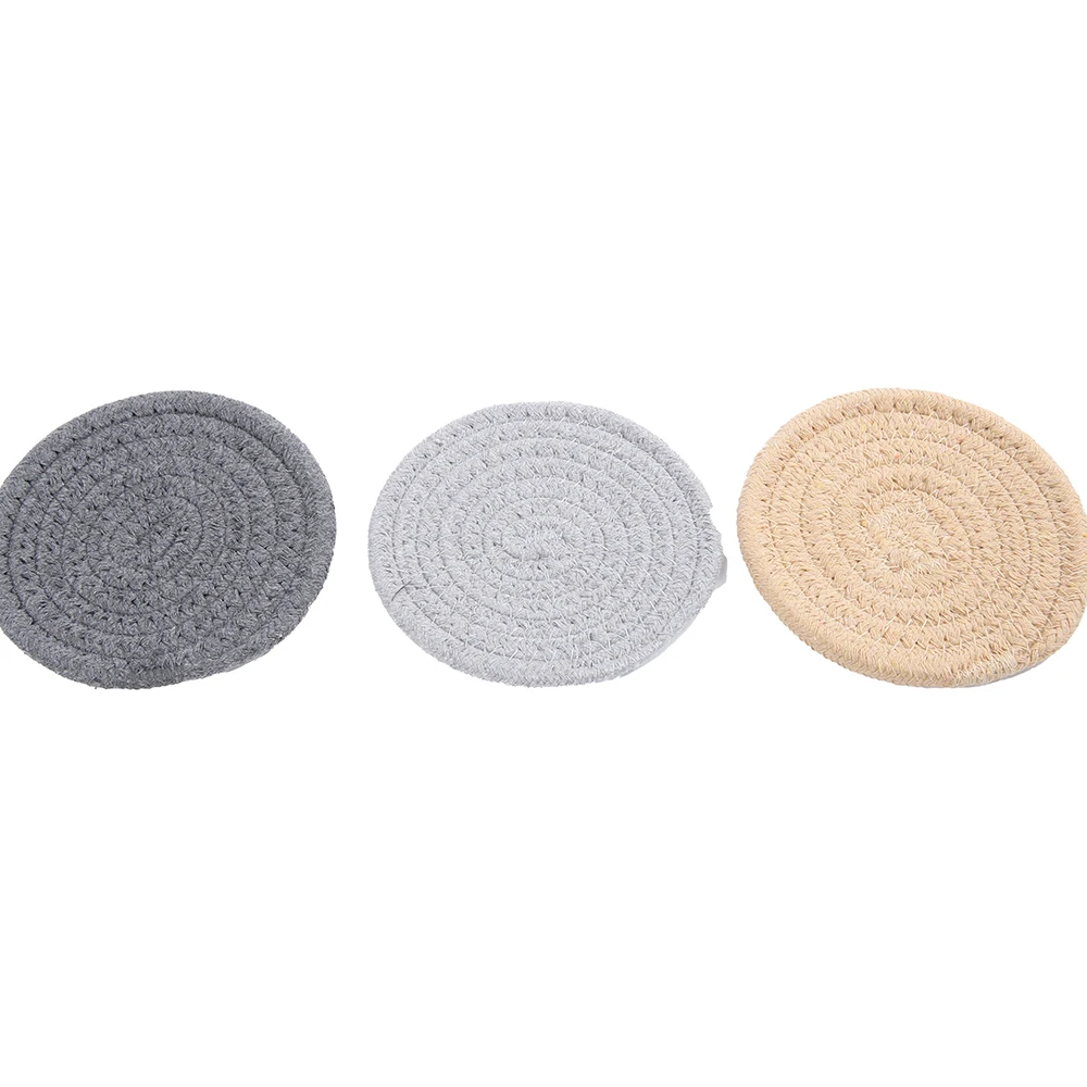 Direct Selling Cotton Rope Round Woven Tea Cup Mat Dinner Placemat Set for Table