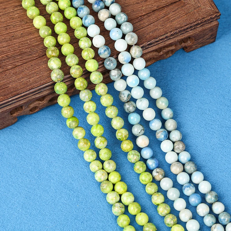 Wholesale natural stone beads dolomite round bead necklaces gemstone beads for jewelry bracelet making