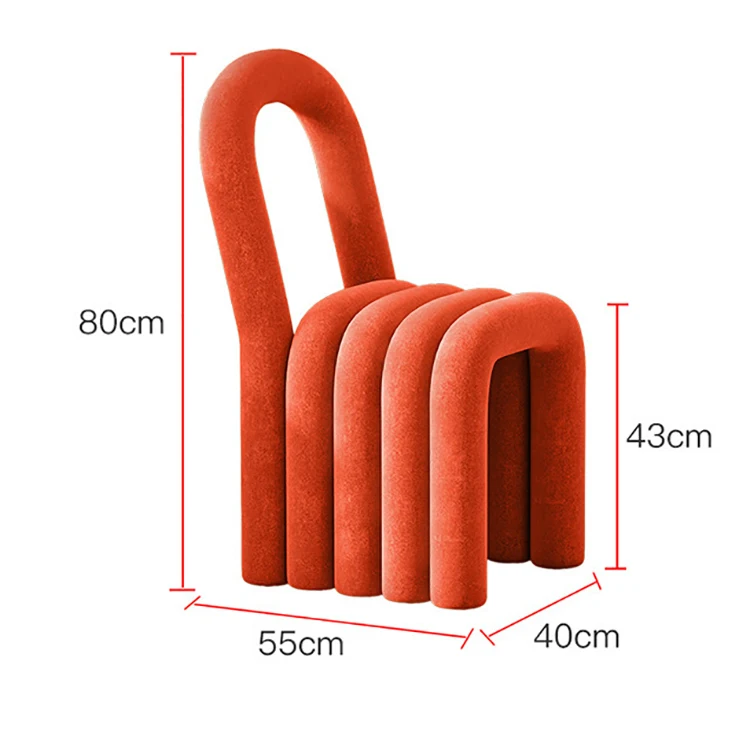 Nordic Modern Luxury, Simple and Irregular Backchair Personalized Network Red Makeup Chair Designer Art Creative Dining Chair