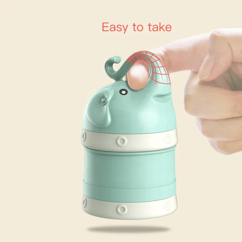 Baby Milk Bottle 3 Layers Dry Newborn Baby Portable Milk Powder Storage Box Elephant Portable Milk Powder Container