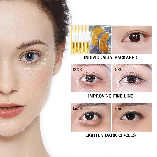 Новинка, набор для дизайна, патч-маска, Антивозрастная маска с логотипом клиента, коллагеновые 24K золотые увлажняющие маски для глаз для женщин