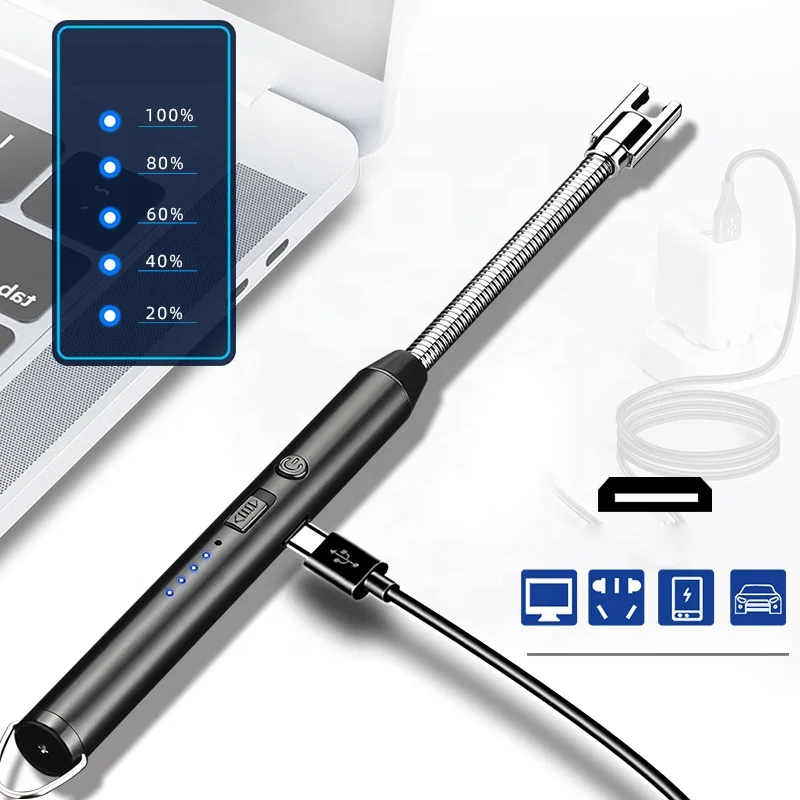 Горячая Распродажа перезаряжаемая плазменная Зажигалка USB металлическая беспламенная для кухонной газовой