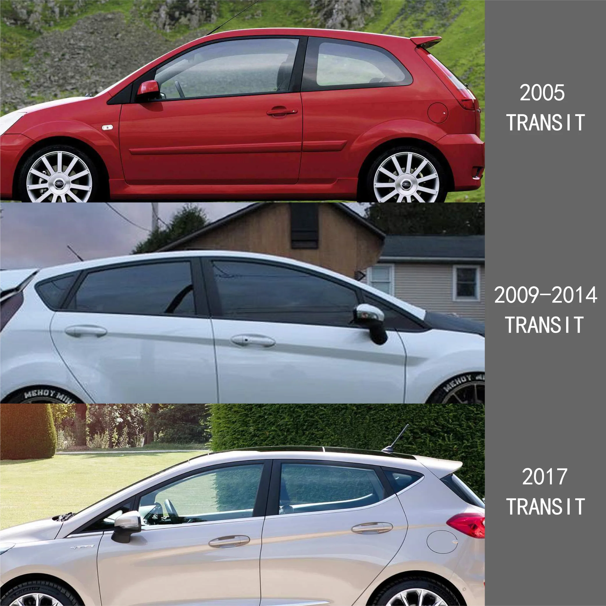 Hot Sale Car Exterior Accessories Bright Strip Style Vent Sun Shade Rain Guard Weather Shields For Ford Fiesta Side Window Visor