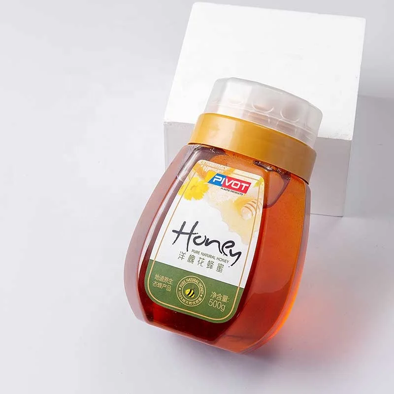 300g 500g 1000g PET Round Plastic syrup honey  Reflux Bottle  For Oil soy sauce