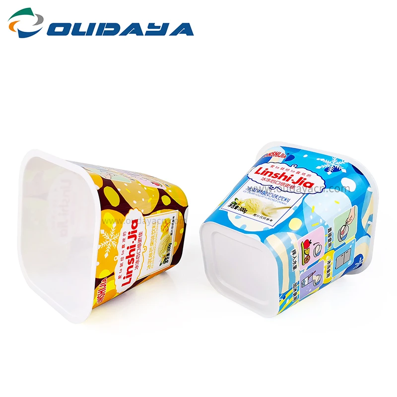 Manufacturer food grade plastic ice cream container pp boxes with lid
