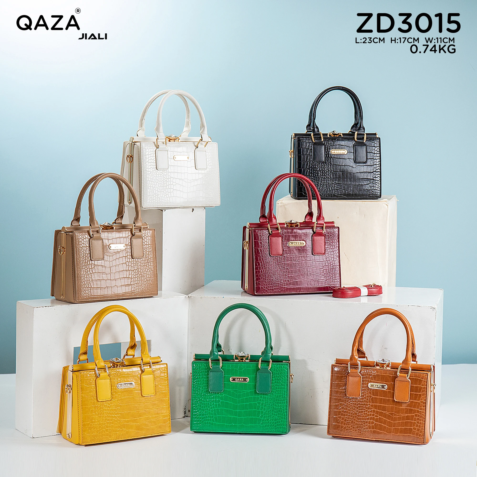 QAZA high quality Wholesale customize Tote bag luxury handbags for women ladies hand bags pu leather