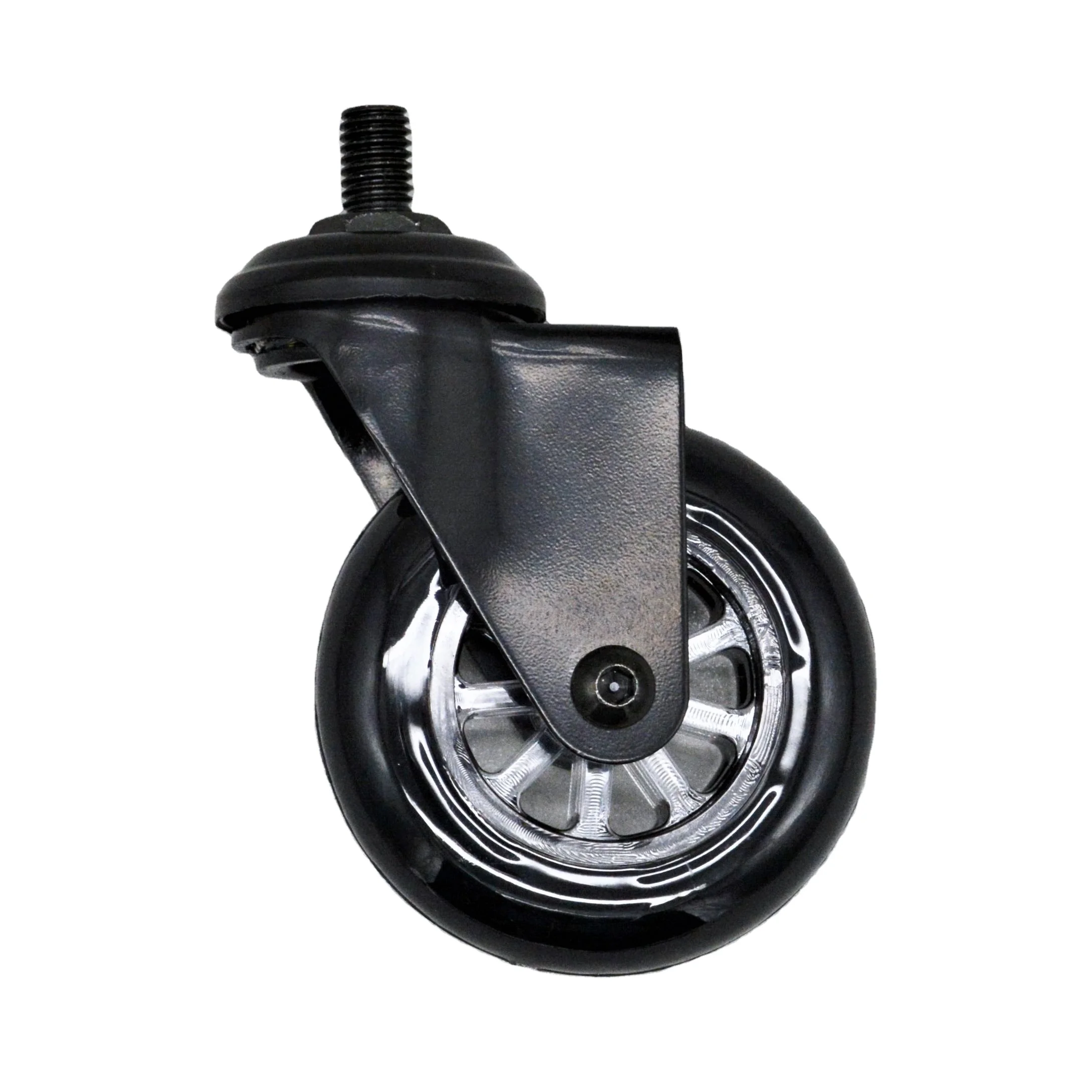 SS transparent caster castor clear PU wheel with brake 35 50 60 75 100 mm