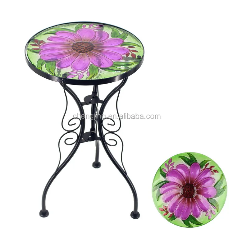 
European luxury golden metal rotating design round coffee table for home furniture Garden coffee table 