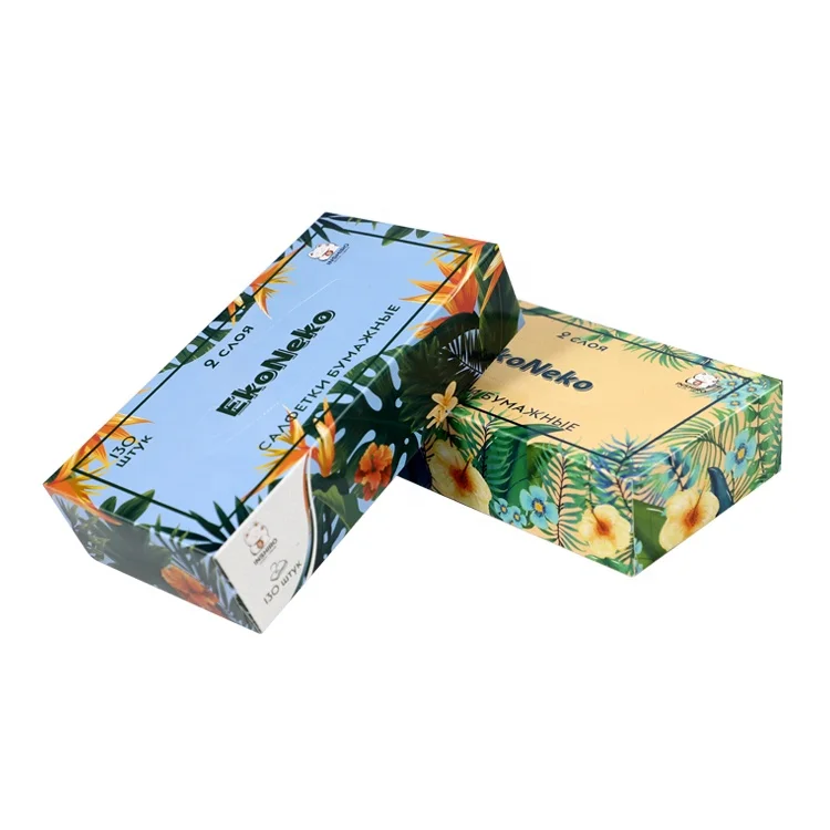 Printed Logo Box Facial Tissue Customized Facial Tissue High Quality Box Facial Tissue