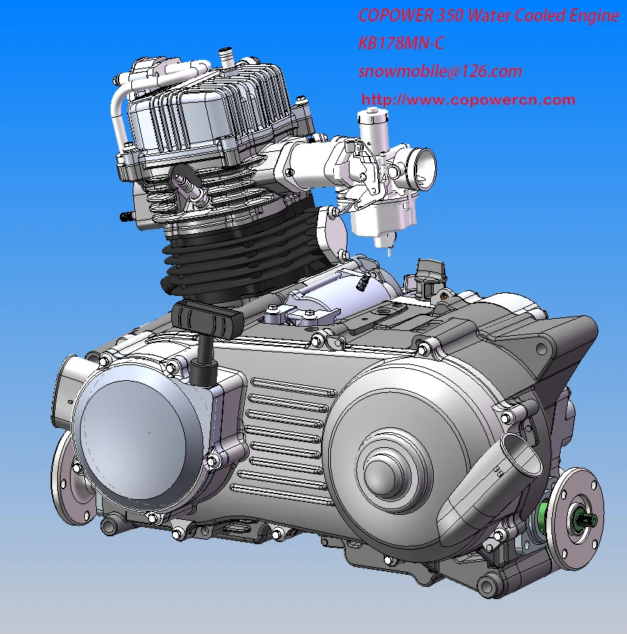 
COPOWER 350CC CVT Shaft Drive Transmission System and Gas Fuel ATV engine 