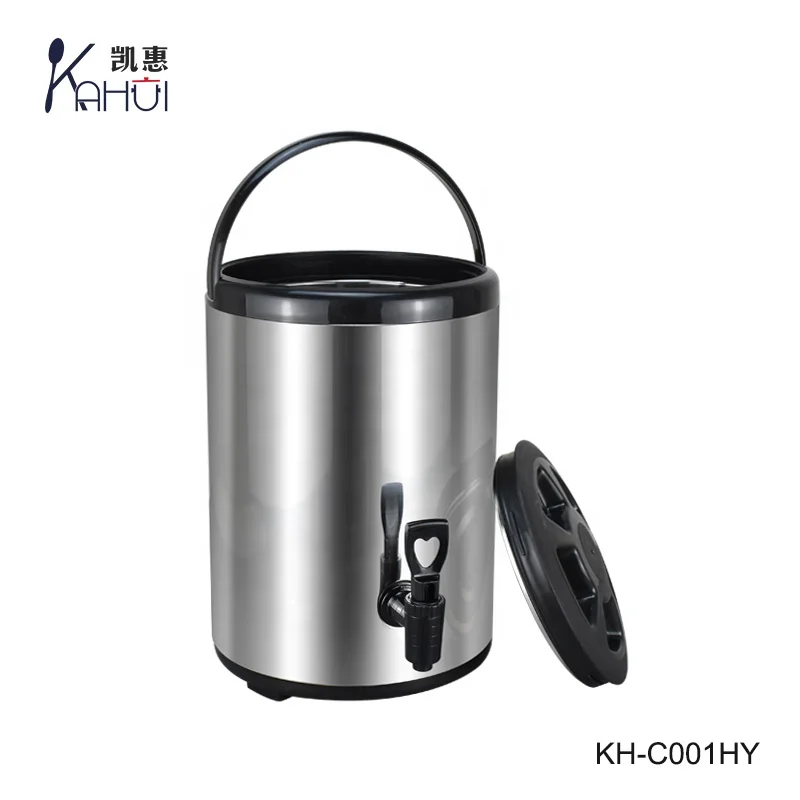Commercial stainless steel milk tea bucket hot milk barrel thermo tea barrel for canteen and hotel