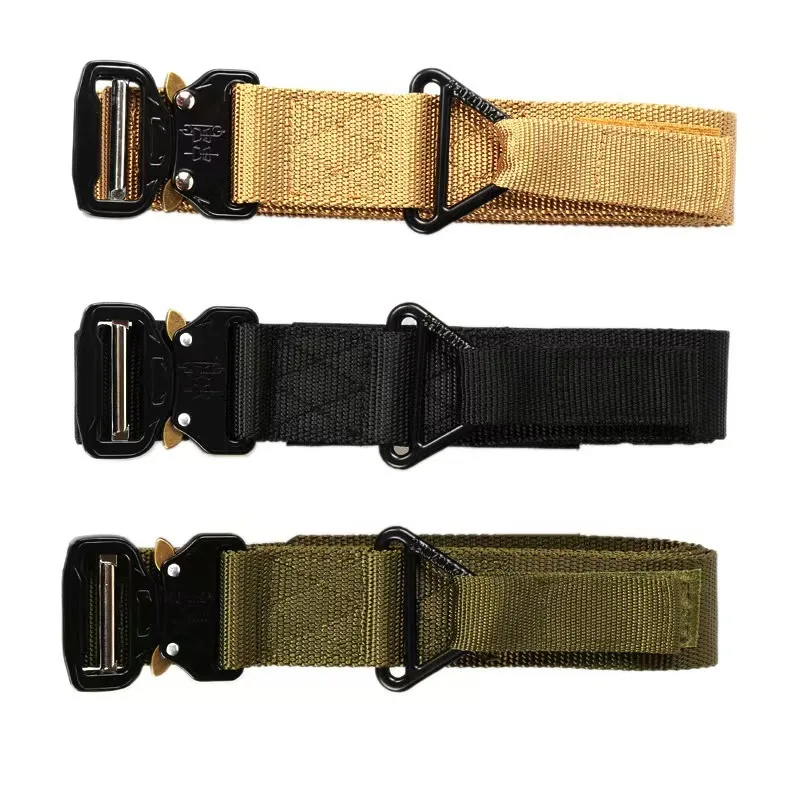 Factory Hot Sale Tactical Rigger Belt 1.5inches Mens Nylon Webbing Utility Belt With V-Ring Heavy Duty Quick Release Buckle