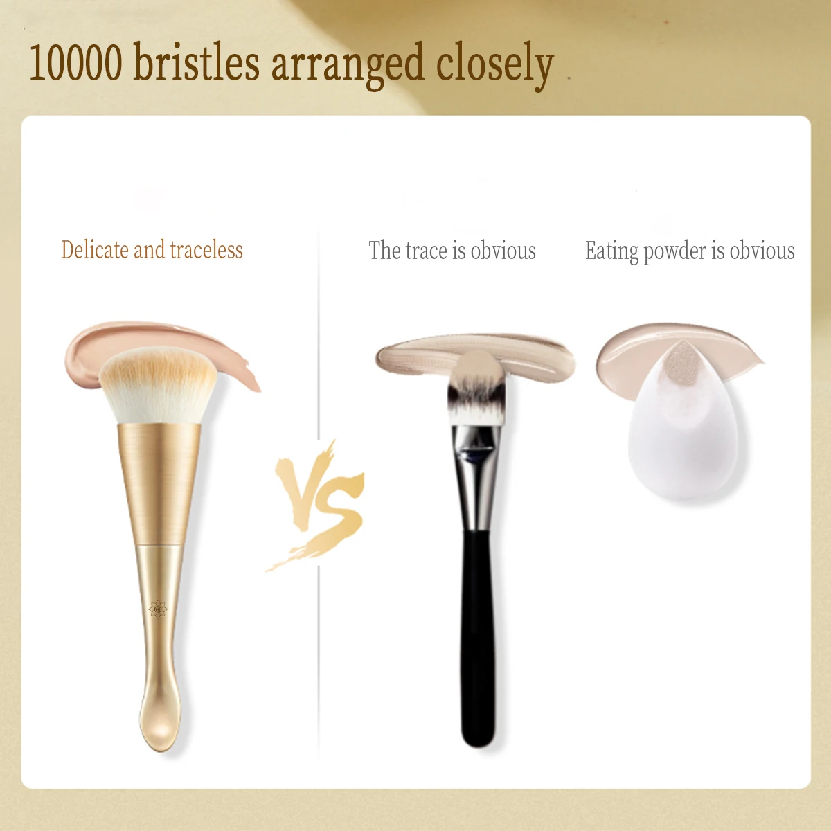Wholesale Makeup Brushes Single Synthetic Fibre Brush Gold Al alloy Tube Beauty Concealer Smudge Brush