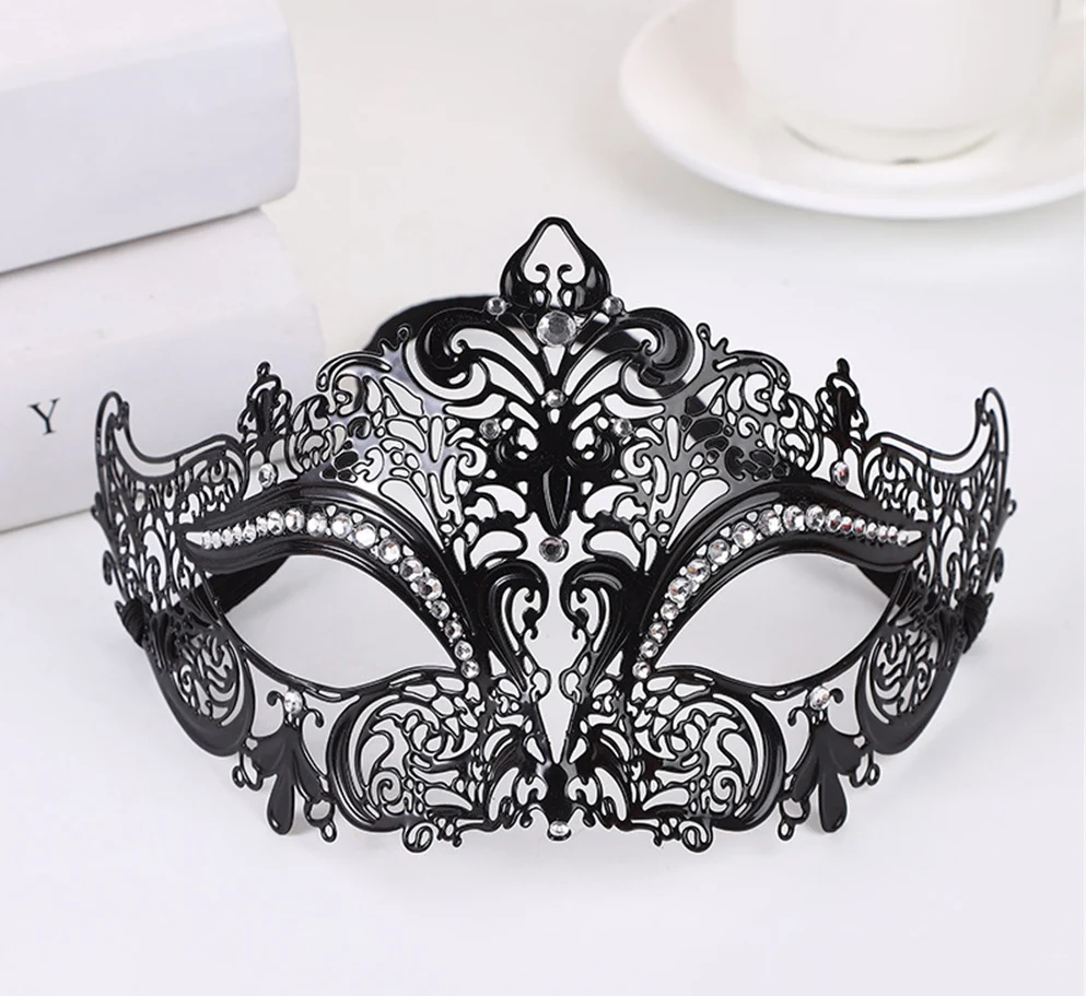 Metal Half Face black Eye Funny Party Mask for Prom Party Carnival Holiday Masquerade Venetian Costume Cosplay Halloween Mask