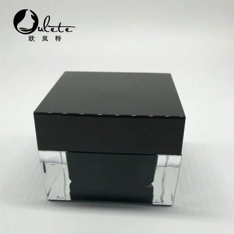 
Wholesale 15g 30g 50g 75g Black Square Acrylic Cream Jar 