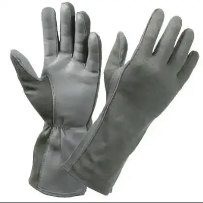 Aramid brown leather pilot flying gloves Nomex heat resistant finger flight gloves for sale