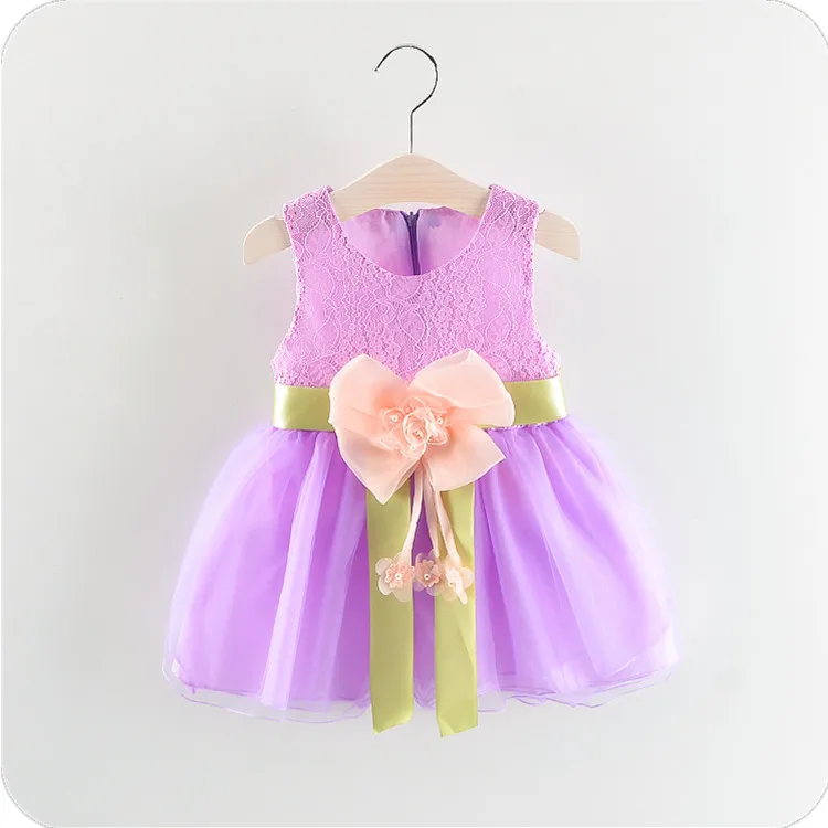 2021 летние праздничные фиолетовые платья для девочек, милое Цветочное платье с бантом для девочек 3 лет