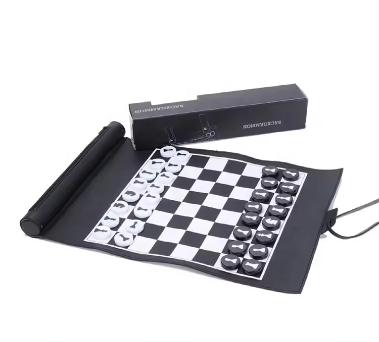 Высококачественный популярный индивидуальный дизайн китайские шахматы складные Роскошные искусственная кожа ручной работы китайский Шахматный набор