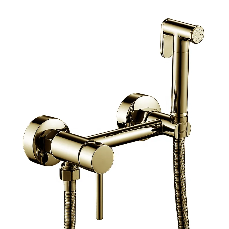 Chrome Black Wall Mount High Quality Portable Brass Bathroom Shattaf Handheld Toilet Bidet Sprayer Kit Set