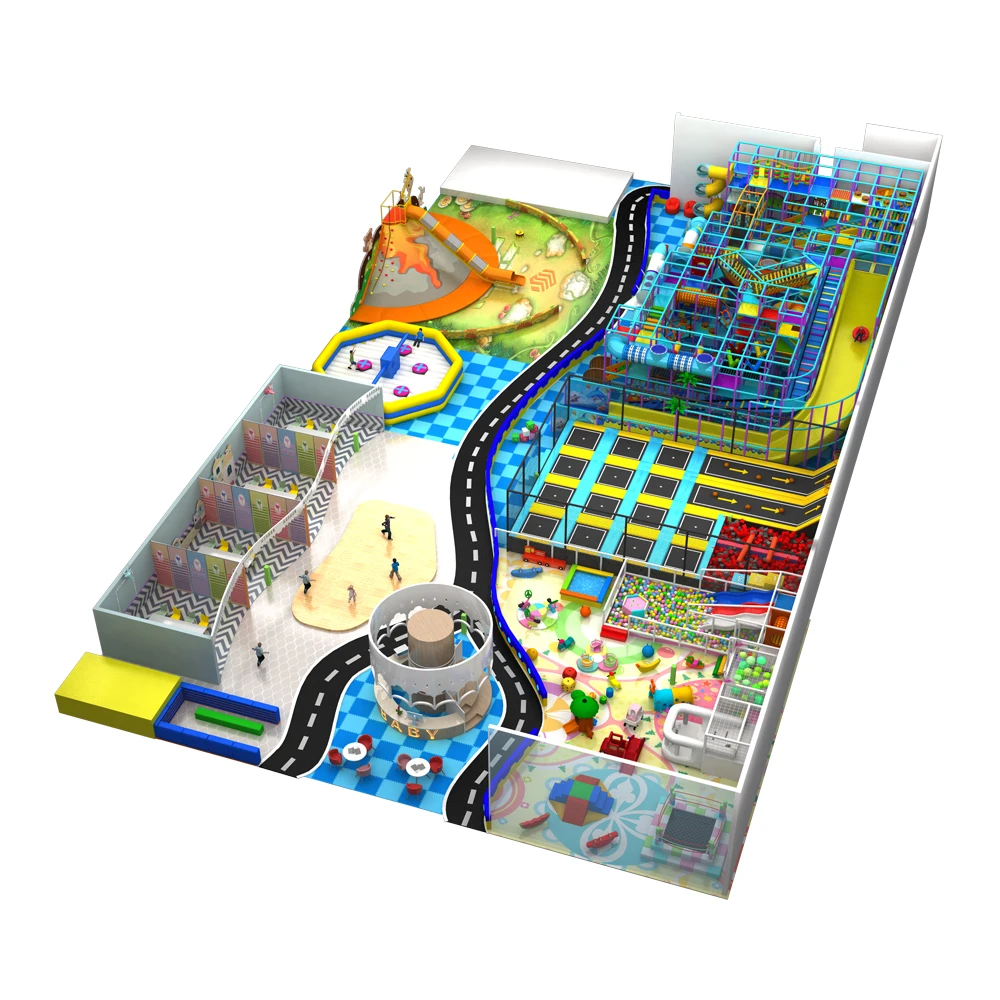 Free Design Amusement Parks Premium Soft Play Equipment Big Size Kids Indoor Playground With Indoor Trampoline