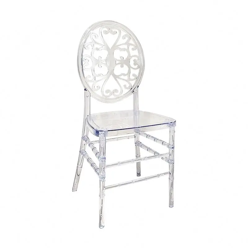 China Manufacturing Customized Acrylic Plastic Tiffany Chiavari Clear Resin Phoenix Napoleon Chair Wedding For Sale