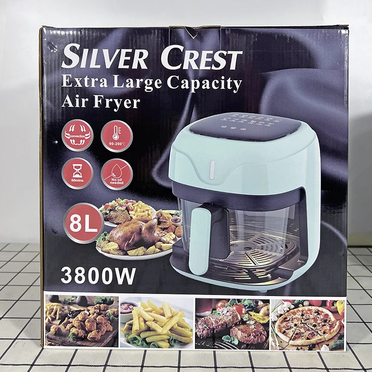 2022 new air fryer silver crest 8L 3800W, the best-selling, many families like it, multi-color optional