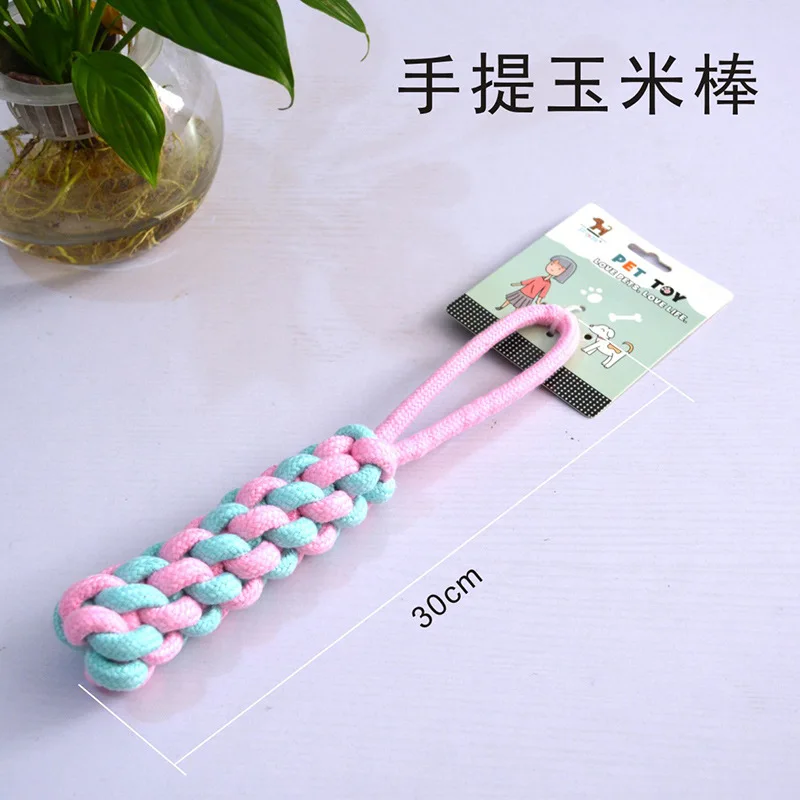Factory direct wholesale new candy color cotton rope chew dog toy