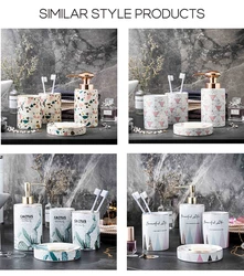 4 piece bathroom accessory set Tumbler Straw Set Bathroom Bathroom Accessories Set