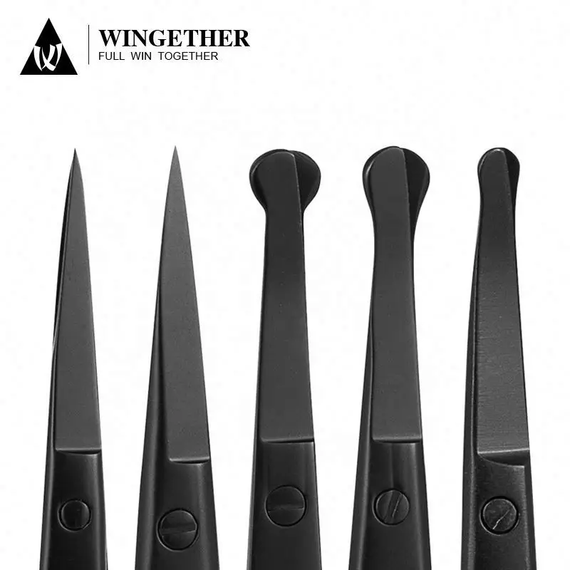 Wingether High Quality Wholesale Manicure Master Scissors Russian Manicure Scissors Litmus Black Scissors