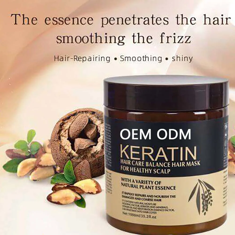 Factory Custom 1000mL 500mL Salon Keratin Hair Mask For Treatment Healthy Scalp Smooth Shiny Damaged Frizz Free Hair Mas