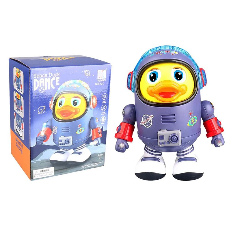 Funny Educational Toy B/o Plastic Walking Duck Electric Dancing Space Duck Toys Gift For Kids