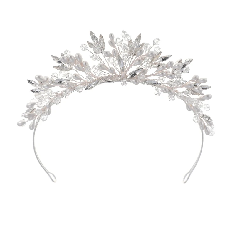 Rhinestone Handmade Tiaras PU Wedding Crowns Unique Queen Crown