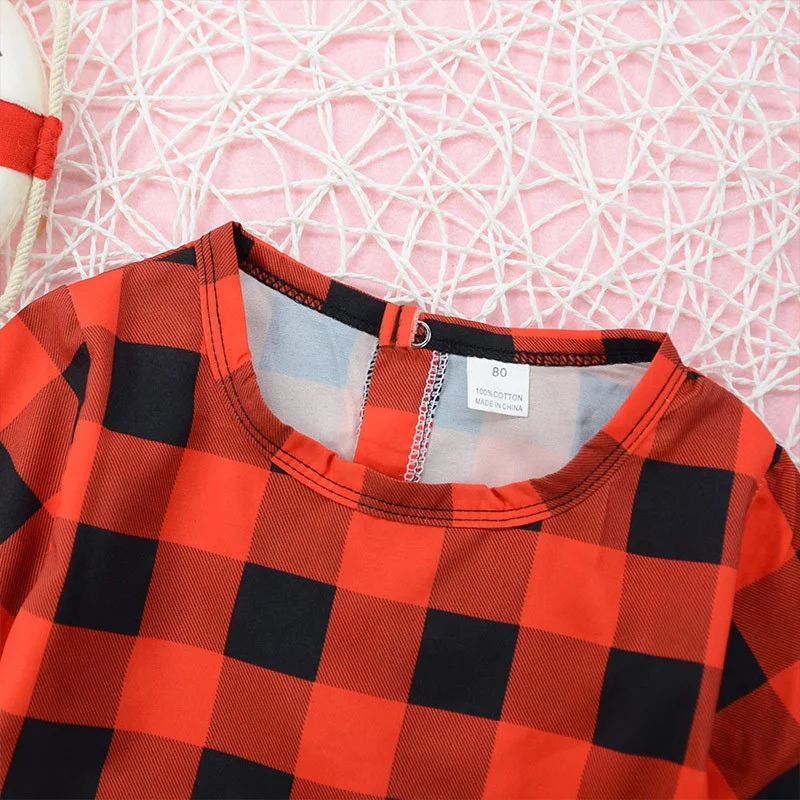 Baby Girls Beautiful Princess Dress Fall  Wholesale Plaid Patterns And Long Sleeve Dress For Young Girls