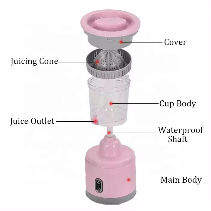 Top Seller Portable Orange Juicer Lemon Smart USB Rechargeable Mini Pure Fruit Squeezer Low Noise Slow Cold Press Blender