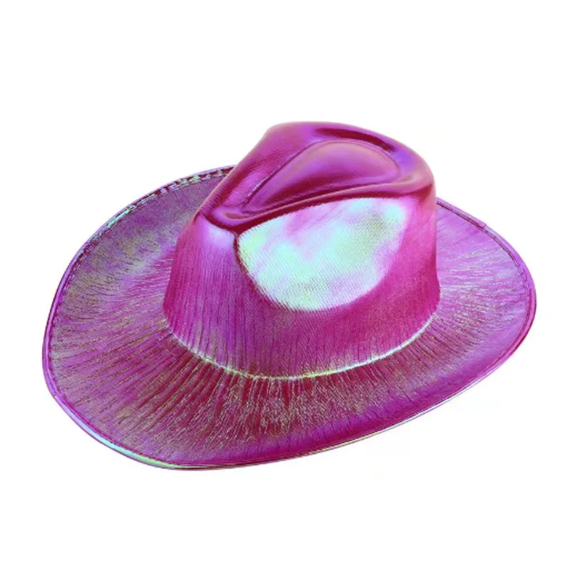Adult Iridescent Holographic Party Favors Cowboy Hats Cowgirl Party Hat For Women In Metallic Colors